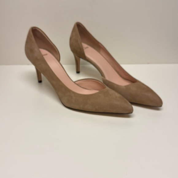 NWOB J.Crew Colette Suede Dorsay Tan Pointed Toe Pumps | Sz 9.5 - Picture 1 of 12